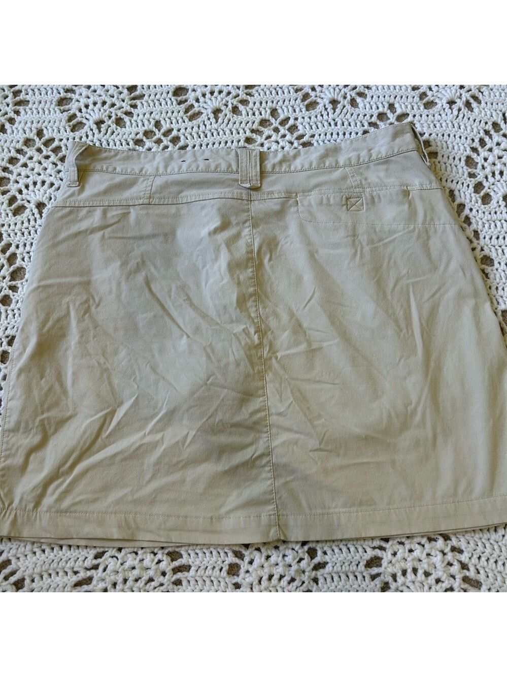 Eddie Bauer Womens Adventure Skort Lined Skirt Shorts Tan Size 10 Golf Vacation - Picture 13 of 13